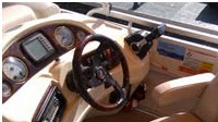 The interior of a standard 25 foot rental pontoon